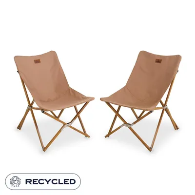 Produktbild von NOMAD® Set Mando Lounge Campingstuhl 2x Dunkelsand Bequemes Starkes Gestell