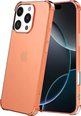 Produktbild von Smartphonica Handyhülle Geeignet für iPhone 16 Pro Transparente stoßfeste Silikonhülle mit Stoßkante - stoßfeste Rückseite Schutzhülle - Rot