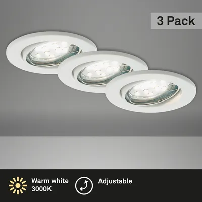 Obrázek produktu pro LED zápustné osvětlení Briloner Fit Move 3xGU10/3 W 3000 K výklopné Ø86 mm bílé