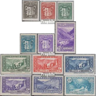 Produktbild von Briefmarken Andorra - Französische Post 1942 Mi 83-94 (kompl.Ausg.) Jahrgang 1942 komplett postfrisch Landschaften