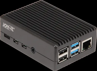 Produktbild von Raspberry Pi Joy-IT Aluminiumgehäuse als Kühlkörper in schwarz für das 4 B (RB-AlucaseP4+08)