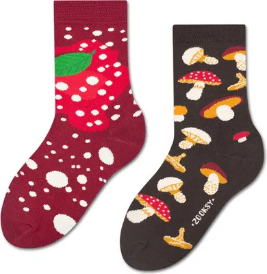 Produktbild von Kindersocken "Pilze", Größe 30-35, bunte Socken mit lustigem Muster
