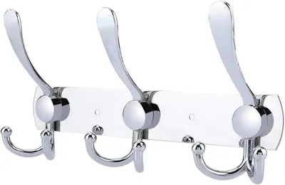 Imagen del producto de Ganchos de pared de acero inoxidable, con 9 ganchos, color plateado, para cocina y baño