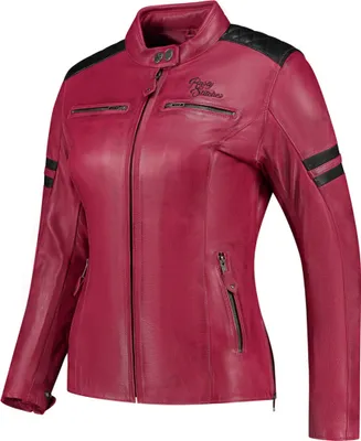 Produktbild von Rusty Stitches Joyce V2 Damen Motorrad Lederjacke, rot/schwarz, 36