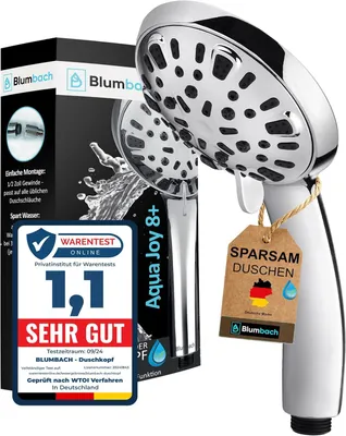 Obrázok produktu pre Sprchová hlavica na ručnú sprchu s úsporou vody, s 8 nastaveniami prúdu a chrómovým povrchom