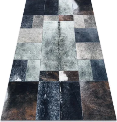 Immagine prodotto di Tappeto PATCHWORK 21719 nero - Pelle di vacchetta grigio 120x170 cm