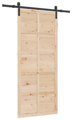 Zdjęcie produktu dla vidaXL Drzwi przesuwne naturalne 80 x 208 cm lite drewno sosnowe