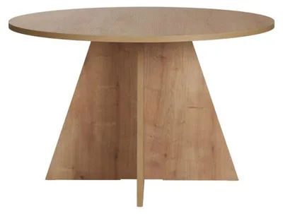 Image de Table à manger Table de salle à manger en bois MDF mélaminé chêne saphir 120 x 120 x 75 cm charge 60 kg