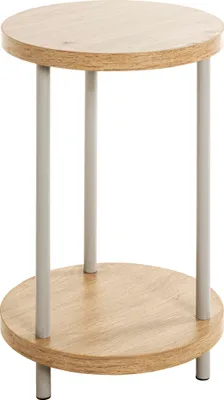 Produktbild von HAKU Beistelltisch Eiche hell, Kaschmirgrau - MDF, Metall, B/H/T: 30x50x30 cm
