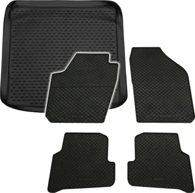 Produktbild von Gummi Kofferraumwanne + Fußmatten Set für Skoda Fabia 3 5F, Bj. 2014-
