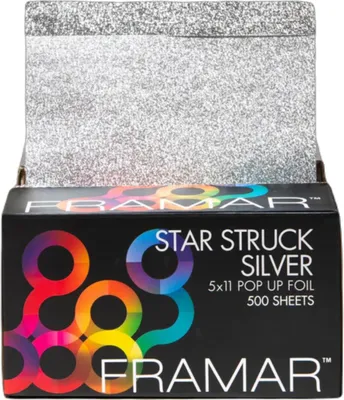 Image de FRAMAR Feuille d'aluminium en bandes STAR STRUCK SILVER - 500 pcs.