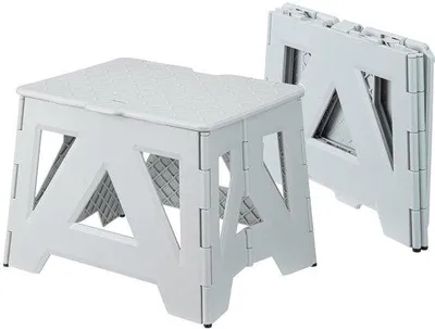 Produktbild von Ibenzoa® Faltbarer Kunststoffhocker für Erwachsene, PP, 24,5 cm, bis 100 kg, Antirutsch-Griffe & stabile Füße – ideal für Zuhause, Camping und Reisen