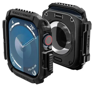 Obrázok produktu pre Spigen Rugged Armor, Puzdro, Smartwatch, Čierna, Apple, Apple Watch 10 (42mm), Termoplastický polyuretán (TPU)