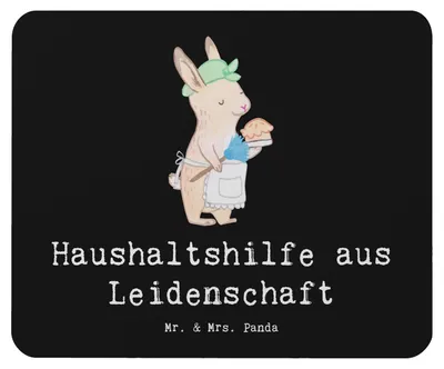 Produktbild von Mr. & Mrs. Panda Mauspad Haushaltshilfe Leidenschaft - Schwarz - Geschenk, Mousepad, mausteppich, Putzfrau, laptop, Mouse Pad, Reinigungskraft, Spruch, Lustig, mousematte