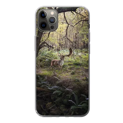 Produktbild von MuchoWow® Handyhülle Schutzhülle Hülle für iPhone 13 Pro Max Waldtier - Hirsch - Sonne Silikon Softcase Handy Hülle - Mobiltelefon