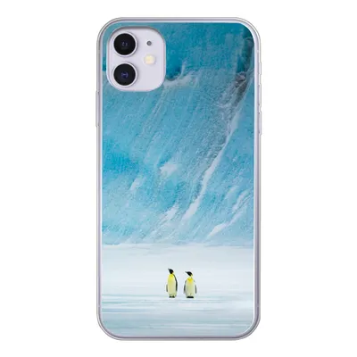 Produktbild von MuchoWow® Handyhülle Schutzhülle Hülle für iPhone 11 Zwei Kaiserpinguine vor einem Eisberg Silikon Softcase Handy Hülle - Handytasche