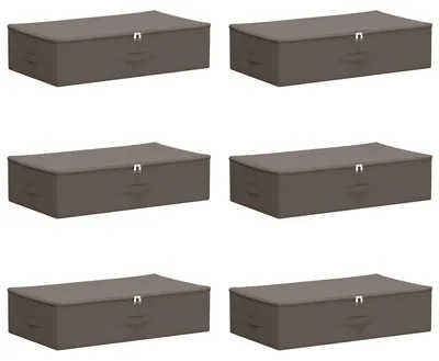Image de vidaXL Boîtes de rangement, lot de 6, gris, 70 x 40 x 18 cm, tissu non tissé
