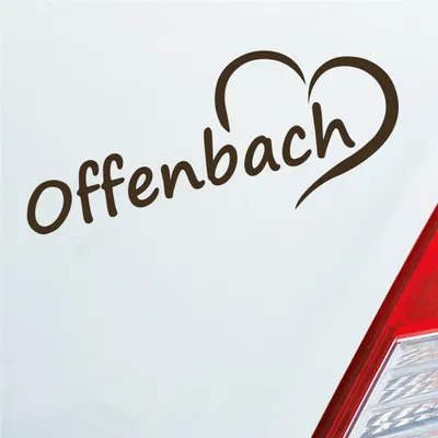 Produktbild von Auto Aufkleber Offenbach Herz Stadt City Liebe Love Heart 19x8 cm Braun Sticker Heckscheibenaufkleber
