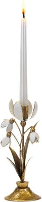 Produktbild von Goodwill Kerzenhalter Schneeflocken Gold H 25 cm