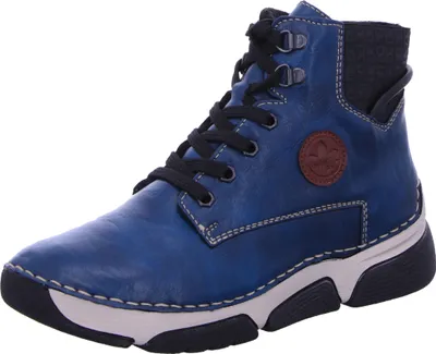 Produktbild von Rieker Damen Schnürstiefelette Used Look Warmfutter 45943, Größe:41 EU, Farbe:Blau