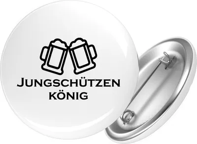 Produktbild von Huuraa Button Jungschützenkönig Schützenfest 59mm rund mit Sicherheitsnadel Ansteckbutton Geschenkidee