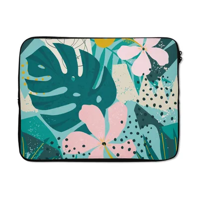 Produktbild von MuchoWow® Laptop Hülle 15 Zoll Pflanzen - Illustration - Pastell - Kinder - Mädchen - Kinder Laptoptasche - Laptoptasche - Sleeve - Rundum-Schutz