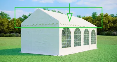 Zdjęcie produktu dla Zapasowy dach do namiotu imprezowego 4x8 m MAX+ – PVC 550 g/m², wysokość ścian 2,6 m, bez stelaża - Biały