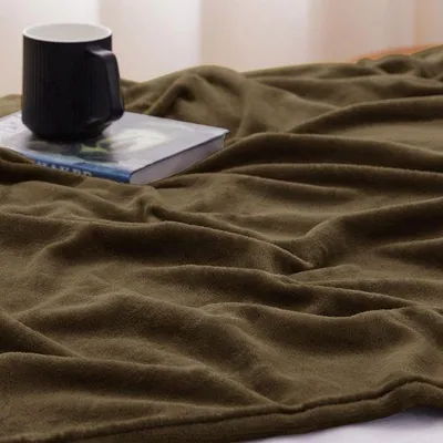 Produktbild von Unyqoos® Superweiche Mikrofaser-Kuscheldecke – plüschige, vielseitige Decke für Zuhause & unterwegs, Braun, 100% Mikrofaser (260 GSM)