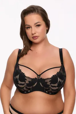 Produktbild von GAIA Damen Halbschalen-BH Keto – Eleganter Semi-Soft BH mit Spitze – Perfekter Halt und Komfort - Schwarz I90