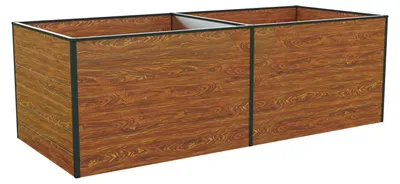 Image de GFP Carré potager surélevé pour herbes et légumes Aluminium DANIELA - 235 x 99 x 77 cm - OPTIQUE BOIS