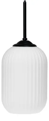 Produktbild von Pendelleuchte LED, Hängelampe, Deckenlampe Pendel, Pendellampe Esstisch, Pendelleuchte für Wohnzimmer, Skandinavische Design, Riflet Opal/Schwarz