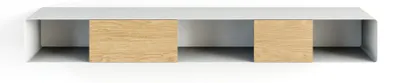 Produktbild von Minimalistische Hängekonsole SION | Weiß/Eiche| Metallbude