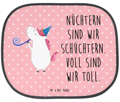 Produktbild von Mr. & Mrs. Panda auto hitzeschutz Einhorn Party - Rot Pastell - Geschenk, Disco, Einhörner, Geburtstag, Club, Autoscheiben Sonnenschutz, Sonnenblende, für, Unicorn, Feier