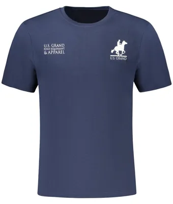 Immagine prodotto di Elegante maglietta da uomo a maniche corte blu con logo e stampa