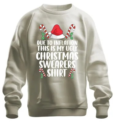 Obrázok produktu pre Inflation Ugly Christmas Sweater Shirt - Weihnachten Xmas Christmas Uni pulóver, Natur, L