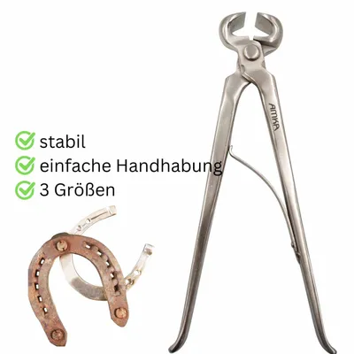 Produktbild von AMKA Hufzange mit Feder Hufschneidezange Edelstahl 3 Längen, Größe:15