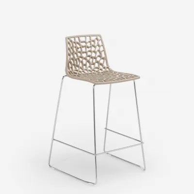 Image de Grand Soleil Tabouret design pour bar de cuisine 64cm Mini Spider - Beige