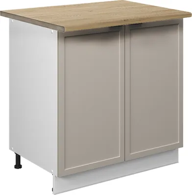 Zdjęcie produktu dla Szafki kuchenne Vicco Fame-Line GreyBeige/Biały 80 cm blat roboczy Dąb Goldkraft, Model 50297