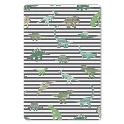 Produktbild von MuchoWow® Mauspad Mousepad Kinderzimmer - Schwarz - Dinosaurier - Jungen - Mädchen - Kinder 40x60 cm - Mousepads - Maus Mat - Pad - Mausunterlage - Schreibtisch Accesoire
