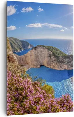 Produktbild von Bild auf Leinwand - Leinwandbild - Einteilig - Meer Sommer Blume - 80x120cm - Wand Bild - Wanddeko - Wandbilder - Leinwanddruck - Wanddekoration - Leinwand bilder - Wandbild - PA80x120-3741