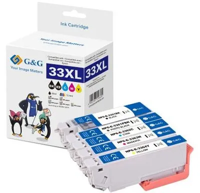 Immagine prodotto di G&G 14808 G&G XL-Druckerpatronen 5er Set für Epson 33XL/ T3357