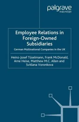 Obrázok produktu pre Employee Relations in Foreign-Owned Subsidiaries