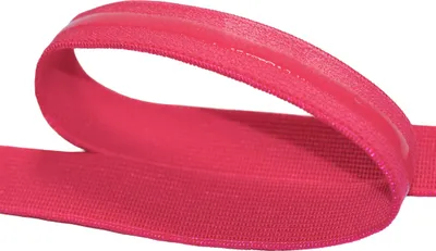 Gummilitze mit Silikonstreifen 5m x 20mm Gummiband elastisches Band rutschfest Farbwahl pink