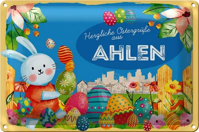 Produktbild von Blechschild Ostern Ostergrüße 40x30cm AHLEN