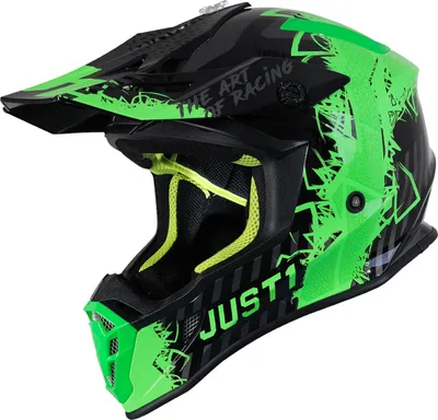 Image de Just1 J38 Mask casque de motocross, vert/noir, XL (61/62)