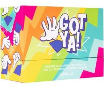 Produktbild von Hellofun | Got Ya | Partyspiel - Wie gut kennst du deine Mitspieler? | Gesellschaftsspiele für Erwachsene | Partyspiele | Gedanken raten | Schätzspiel Erwachsene | Für 4-20 Spieler ab 14 Jahren