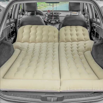 Produktbild von SUV Cestovní matrace do auta Vzduchová matrace Dvojitá nafukovací postel Kempování Spánek s 2 polštáři + vzduchová pumpa Béžová