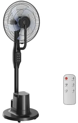 Produktbild von Stehventilator mit Sprühnebel, 70° Oszillation, 3 Geschwindigkeiten, 3 Modi, 3,5L Wassertank, Schwarz