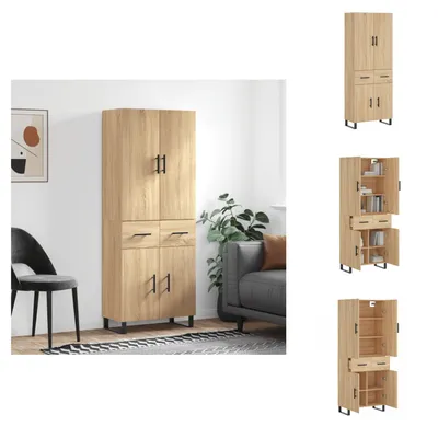 Imagen del producto de Mueble alto Sonoma en roble, 69,5 x 34 x 180 cm, material de madera, tipo aparador