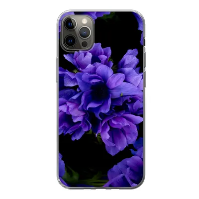 Produktbild von MuchoWow® Handyhülle Schutzhülle Hülle für iPhone 12 Pro Max Muster - Blumen - Lila Silikon Softcase Handy Hülle - Hartschale